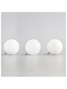 Μπαλα Πλαστικη, Λευκη, σετ 6τμχ, 6cm