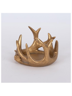 Διακοσμητικο Κηροπηγιο με Χρυσα Κερατα, 7x10cm