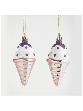 Παγωτο Πλαστικο, σετ 4 Τμχ, 2 ροζ Ματ, 2 ροζ Γυαλιστερο, 10*5cm