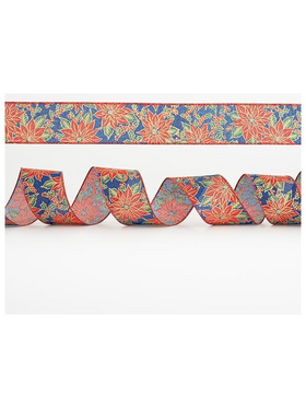 Κορδελα Μπλε, με Κοκκινα Αλεξανδρινα, 6,35cm, 10y