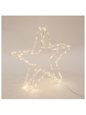 Ακρυλικο Αστερι, 3,5v Μετασχηματιστη, 100 Θερμα Λευκα Led, Προεκταση Παροχης 5m, 36x7x36cm, Ip44