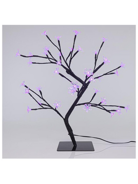 Δεντρο Κερασια, 36 led 5mm, με Λουλουδια Σιλικονης, με Μετασχηματιστη, Προεκταση Παροχης 500cm, μωβ Led, 45cm, Ip44