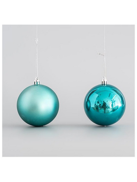 Πλαστικη Μπαλα, Πετρολ, σετ 6 τμχ (3 Γυαλιστερες, 3 Mατ), 8cm