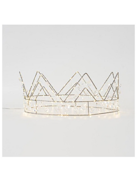 Φωτιζομενη Κορωνα 40χ14.5 με Κρυσταλλακια, Μετασχηματιστη, 160 Mini Led, Μπαταριας, Ασημι Χαλκινο Καλωδιο, Θερμο Λευκο Led, Προεκταση Παροχης 3m, Ip44