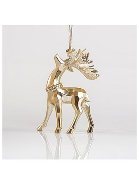 Ταρανδος Ακρυλικος, ματ Χρυσο, με Glitter, 7x11,6cm