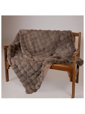 Γουνινη Διακοσμητικη Κουβερτα Καναπε, Μαλακη, Γκρι, 140x160cm