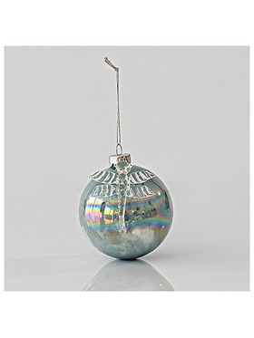 Γυαλινη Μπαλα, Ιριδιζουσα Μεντα, με Διαφανη Λιβελουλα, σετ 4τμχ, 8cm
