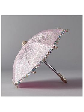 Ομπρελα, ροζ Μεταλλικη, με Γκλιτερ, 26x23cm