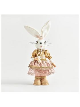 Κυρια Λαγος με ροζ Ρουχα, 19x10x42cm