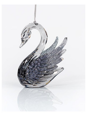 Κυκνος Ακρυλικος, με Ανθρακι Glitter, 7x10,2cm