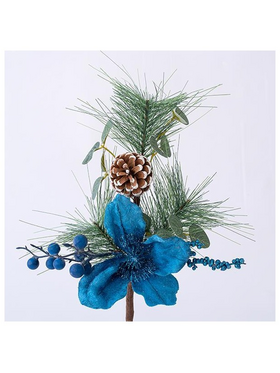 Κλαδακι με Μπλε Διακοσμητικα, 40cm