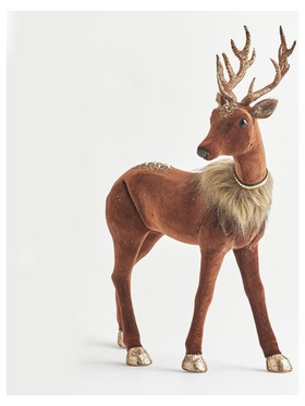 Βελουδινος Ταρανδος, Σκουρο Καφε, 37x14x52cm