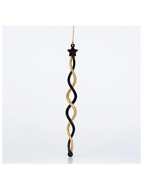 Σταλακτιτης Σπιραλ Ακρυλικος, Μαυρο-Χρυσο, 2,5x22cm