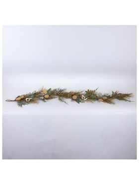 Κλαδα με Πορτοκαλι και Λευκα Διακοσμητικα, 153cm