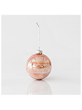 Γυαλινη Μπαλα, Ροζ, σετ 4τμχ, 8cm