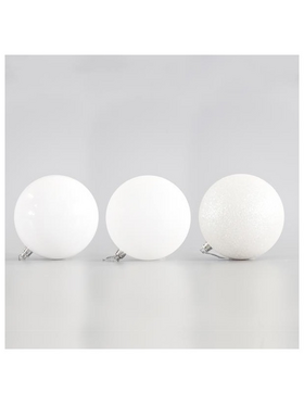 Μπαλα Πλαστικη, Λευκη, σετ 6τμχ, 10cm