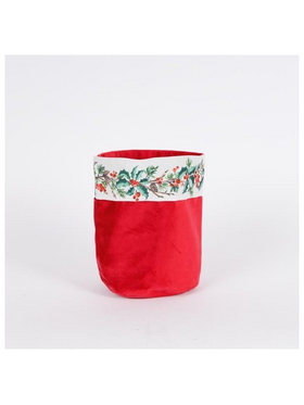 Καλαθακι με Γκι, Κοκκινο Βελουδο, 15x20cm