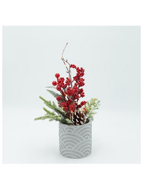 Κασπω με Χριστουγεννιατικη Διακοσμιση, Χιονισμενο, Φωτιζομενο, 10x35cm