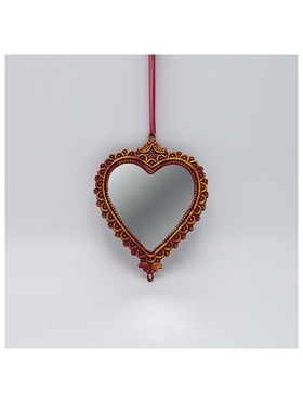 Στολιδι Κρεμαστο, Vintage Καθρεφτης Καρδια, Μπρονζε, 12.5x12cm