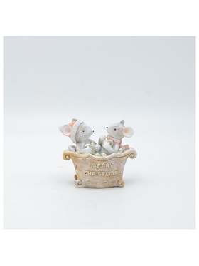 Διακοσμητικο Πολυρεζιν, Ποντικακια σε Μπανιερα, 9x7cm