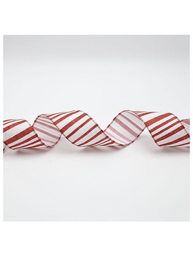 Κορδελα Λευκη με Κοκκινες Ριγες, 914x6.3cm