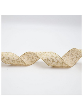 Κορδελα Μπεζ με Σαμπανι Φιογκακια, 914x6.3cm