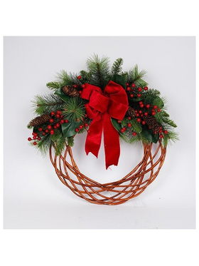 Στεφανι, με Κοκκινο Φιογκο, Μπαμπου, 66cm