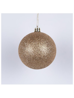 Μπαλα Πλαστικη, Σαμπανι, Γκλιτερ, σετ 6τμχ, 8cm (Top 120)