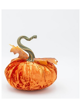 Βελουδινη Κολοκυθα, Πορτοκαλι με Φυλλα Σφενδαμου, 19x19cm