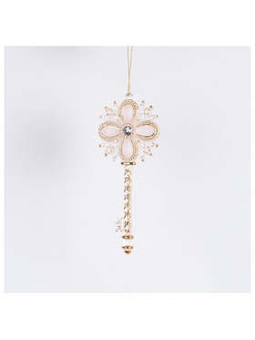 Στολιδι Ακρυλικο, Κλειδι, Παγωμενο ροζ με Γκλιτερ, 15cm