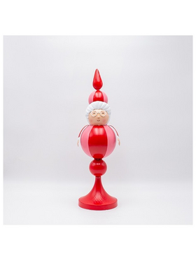 Γυναικα Αγιου Βασιλη, Κοκκινο Ροζ, Μεταλλικο,  14x13x45cm