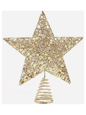 Κορυφη Δεντρου με Χρυσο Νημα και Ιριδιζοντα Αστερακια, 25x30cm