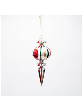 Γυαλινο Στολιδι, Κοκκινο, Πρασινο, Χρυσο, 20cm