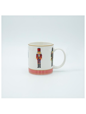 Κουπα με Καρυοθραυστες, Λευκη με Κοκκινες Ριγες, 350ml