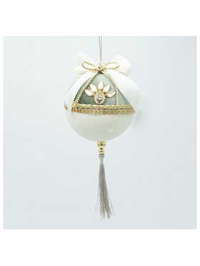 Βελουδινη Μπαλα, Μπεζ Μεντα, 8x20cm