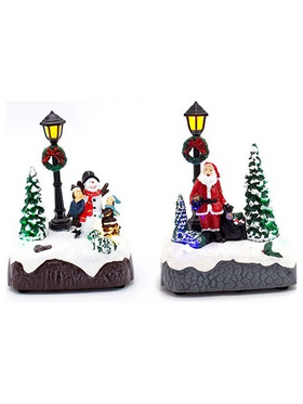Display Box, Χριστουγεννιατικη Παρασταση, Μπαταριας, 2 Σχεδια, 12τμχ, 9.6x5.7x12.8cm