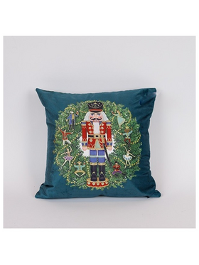 Μαξιλαρι με Στεφανι και Καρυοθραυστη, Πρασινο, 40x40cm