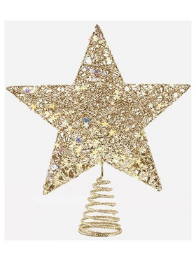 Κορυφη Δεντρου με Χρυσο Νημα και Ιριδιζοντα Αστερακια, 20x24.5cm