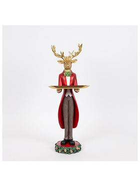 Ελαφι με Πιατελα, και Στολισμενα Κερατα, Πολυρεζιν, 19x61cm