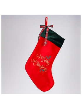 Καλτσα, Κοκκινο Βελουδο, 25x40cm