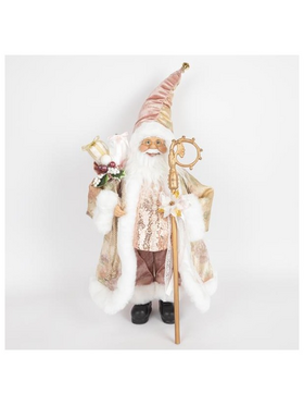 Αγιος Βασιλης με ροζ Πλουμιστα Ρουχα, 45.7cm