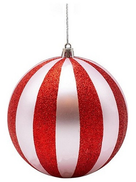 Πλαστικη Μπαλα, ροζ με Κοκκινο Glitter, σετ 2τμχ, 12cm