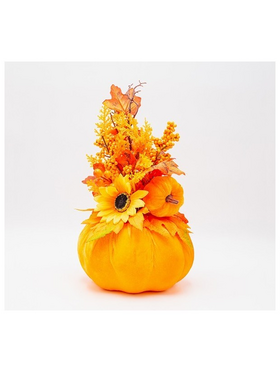 Φθινοπωρινο Διακοσμητικο με Ηλιoτροπιο και Πορτοκαλι Berries, 21cm
