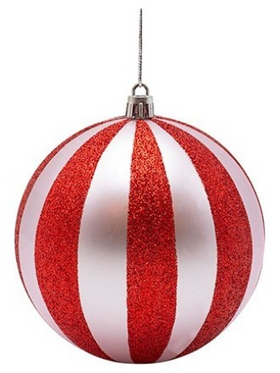 Πλαστικη Μπαλα, ροζ με Κοκκινο Glitter, σετ 6τμχ, 10cm