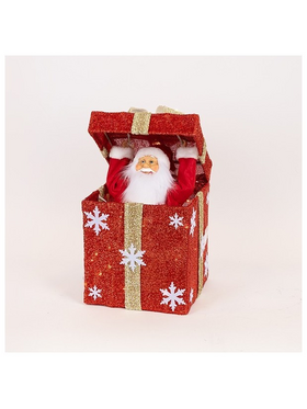 Δωρακι Μηχανικο με Ανοιγομενο Καπακι Αφης, Μουσικη, Κινηση και Φως, Κοκκινο, Μπαταριας, 25x25cm