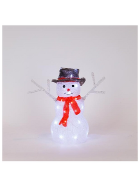 Ακρυλικος Χιονανθρωπος, Μετασχηματιστη, 40 Λευκα Led, 31x18x34cm, Προεκταση Παροχης 5m, Ip44