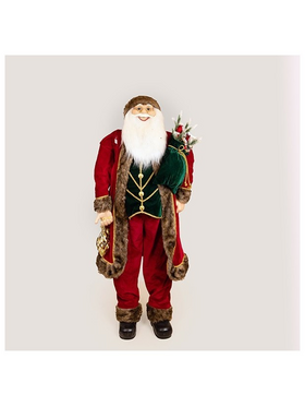 Αη Βασιλης με Κοκκινα και Μπορντο Ρουχα, 150cm