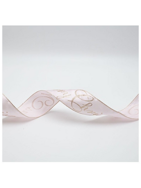 Κορδελα ροζ Σατεν με Glitter Merry Christmas, 914x6.3cm