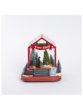 Καταστημα Δεντρων, με φωσ και Κινηση, Μπαταριας, 16.5x14.5x17.5cm