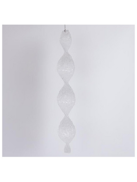 Σταλακτιτης Ακρυλικος, Σπιραλ, Λευκο, Παγωμενο, με Γκλιτερ, 30cm